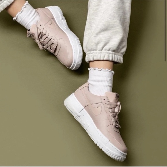 beige and pink air force 1